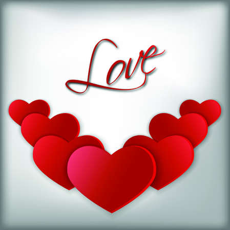 Big red hearts symbols of st valentineのイラスト素材