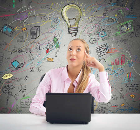 Businesswoman have great ideas for her planningの写真素材