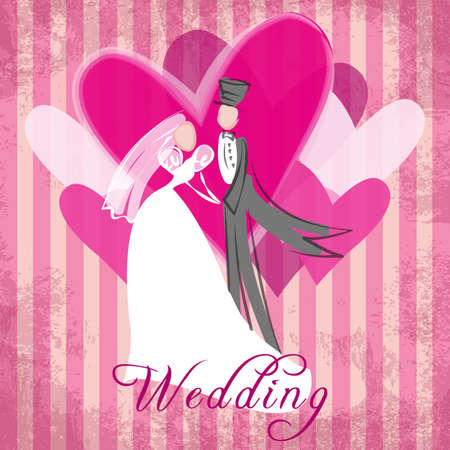 Best wishes for happy and romantic weddingのイラスト素材