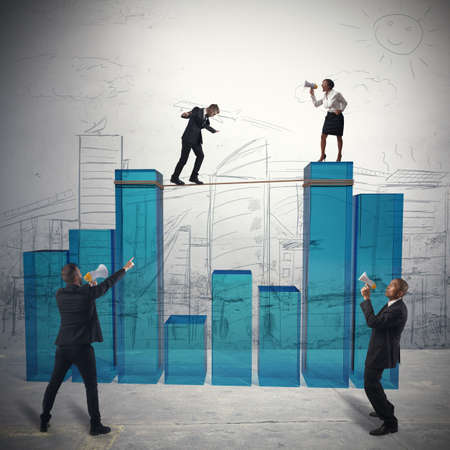 Team to action to increase corporate profitsの写真素材