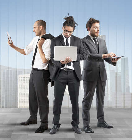 Business people very busy in a companyの写真素材