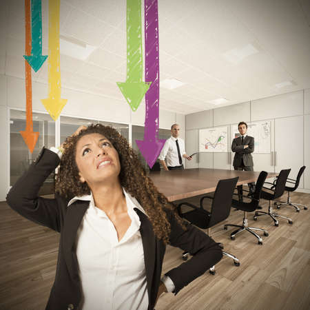 Crisis and failures in the company officeの写真素材