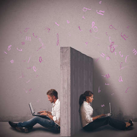 People talk in chat on a social