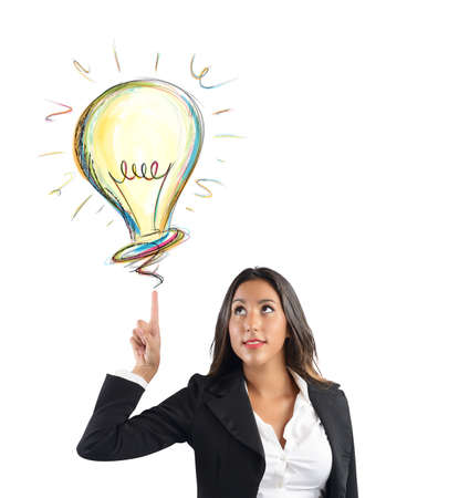 Businesswoman has an idea for her workの写真素材
