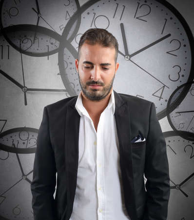 Unhappy businessman fired for the continued delayの写真素材
