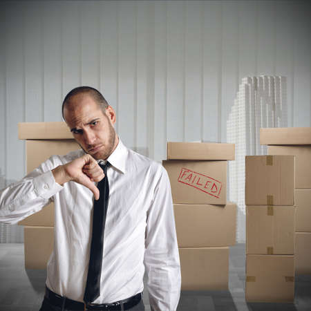 Businessman fired and negative for his futureの写真素材