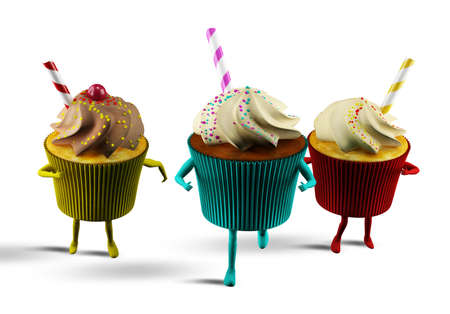 Big cupcake delicious and very colorful racingの写真素材