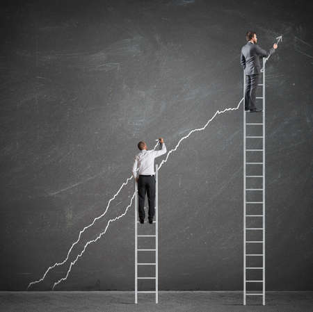Business people manage to raise the statisticsの写真素材