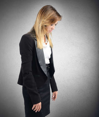 Businesswoman sad and stressed from her jobの写真素材