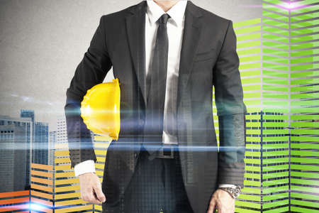 Man architect currency savings and energy efficiencyの写真素材