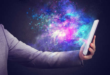 Surf the internet from mobile phone anywhereの写真素材