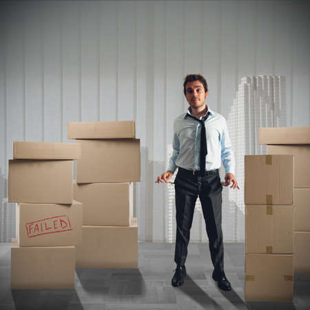 Businessman depressed for the failure of the companyの写真素材