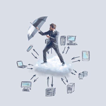 Store and archive data through the cloudの写真素材