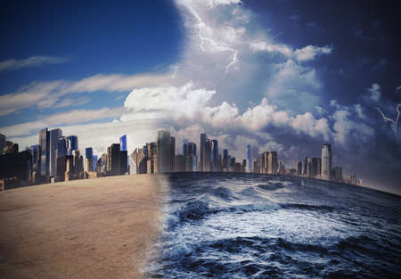 Melting of glaciers due to global warmingの写真素材