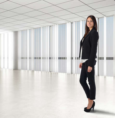 Businesswoman smiling comes to successful self confidentの写真素材