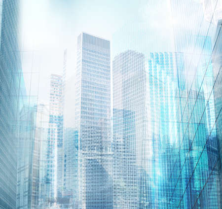 View of construction architectural modern city backgroundの写真素材