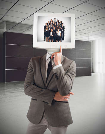 Businessman organizes and thinks the success teamの写真素材