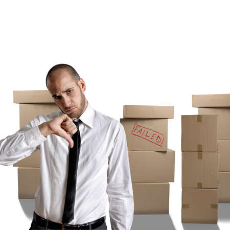 Businessman fired and negative for his futureの写真素材