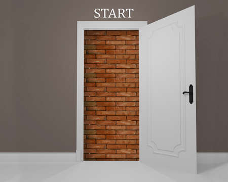 Obstructed beginning of a new job opportunityの写真素材