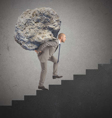 Difficult career with great effort and determinationの写真素材