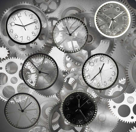 Clocks mark the time that passes quicklyの写真素材