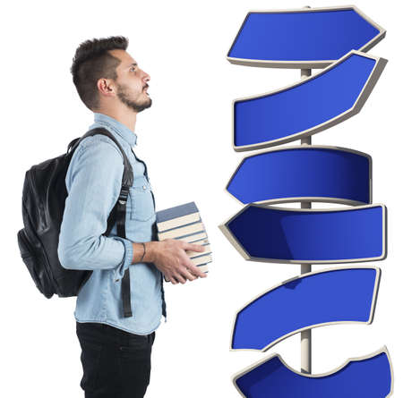 Student undecided on which study course undertakenの写真素材
