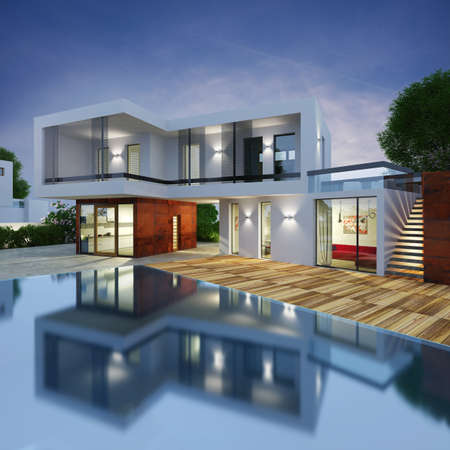 Project of a luxury villa in 3d