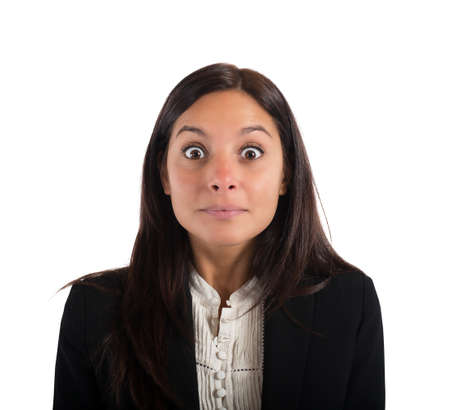 Businesswoman with a dazed and amazed expressionの写真素材