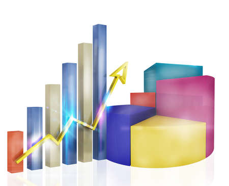 Analysis of profit with charts and statisticsの写真素材