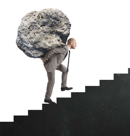 Difficult career with great effort and determinationの写真素材