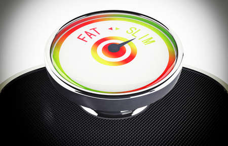 Weight balance which marks the word slim