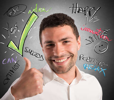 Businessman optimistic in business with smiling expressionの写真素材