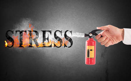 Extinguisher off with water the word stress