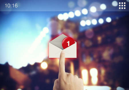 Icon with letter on a cellphone screen