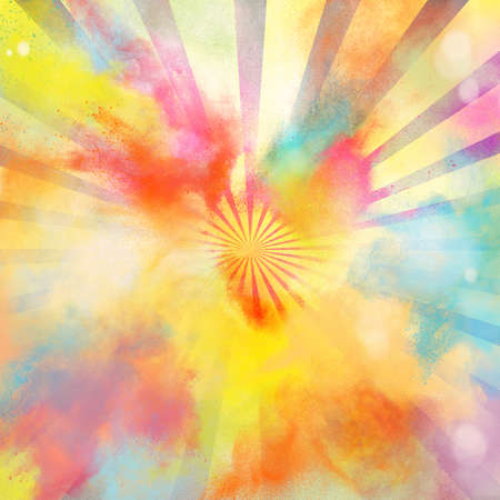 Background of pop-art burst bright colored powdersの写真素材