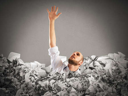 Man asks for help flooded with crumpled paper