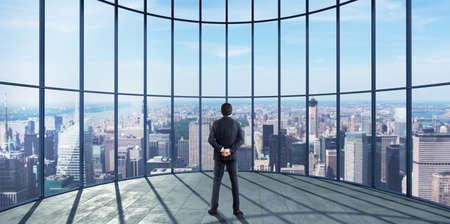 Businessman enjoys her professional success and watches the view over the city.
. 3D Renderingの写真素材