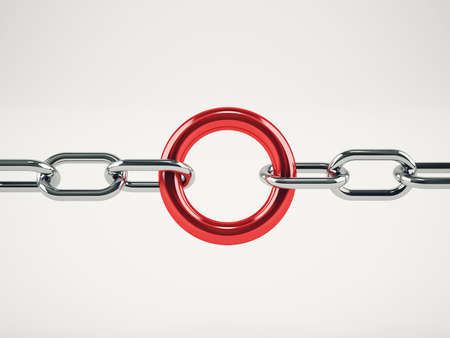 Cooperation business concept with chains. mixed media
