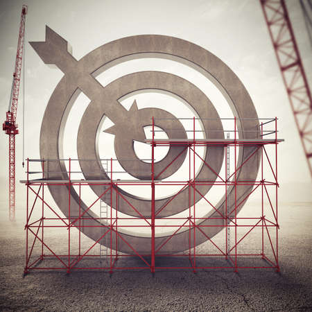 Build a business target . Mixed mediaの写真素材