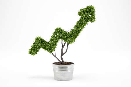 Growing the economy company . 3D Rendering