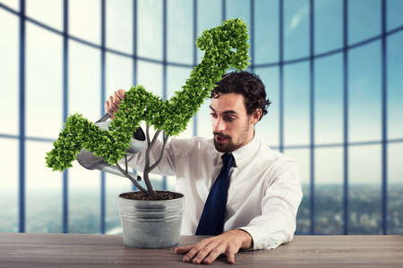 Growing the economy company . 3D Renderingの写真素材