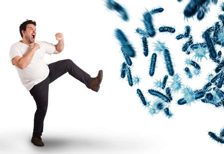 Attack of bacteria. 3D Rendering