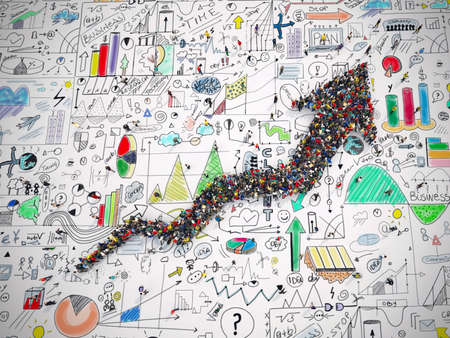 Arrow people. 3D Renderingの写真素材