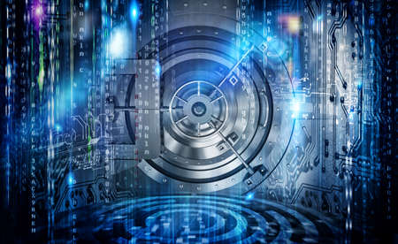 Concept of internet security connection with safeの写真素材