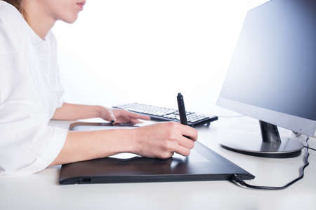 Woman designer at workの写真素材