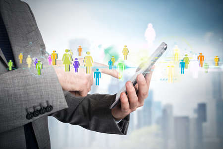 Chatting on social networkの写真素材