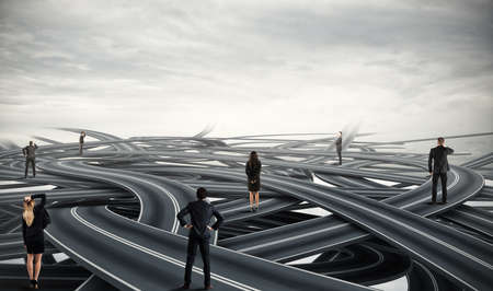 Choices of a businesspeople and difficult career conceptの写真素材