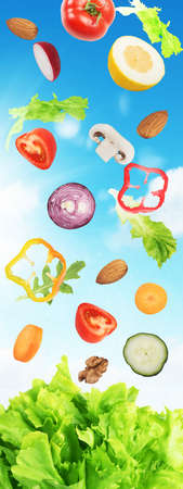 Background of salad . Healthy food for wellness conceptの写真素材