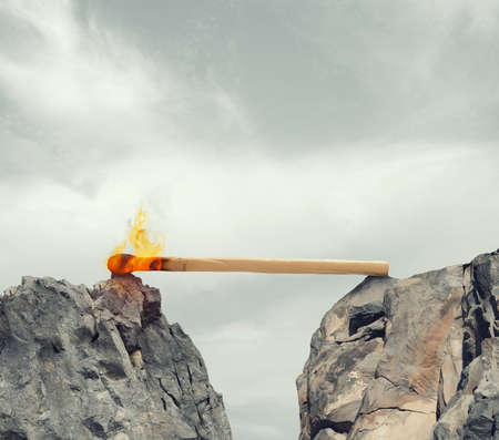 Instability and Fear of obstacles to overcomeの写真素材