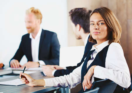 Confident businesswoman during a business meeting